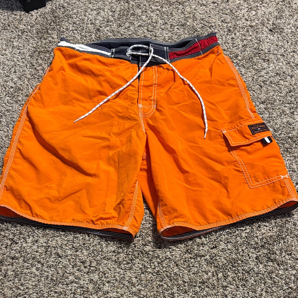 Tommy Hilfiger Men's Bright Orange swim trunks
